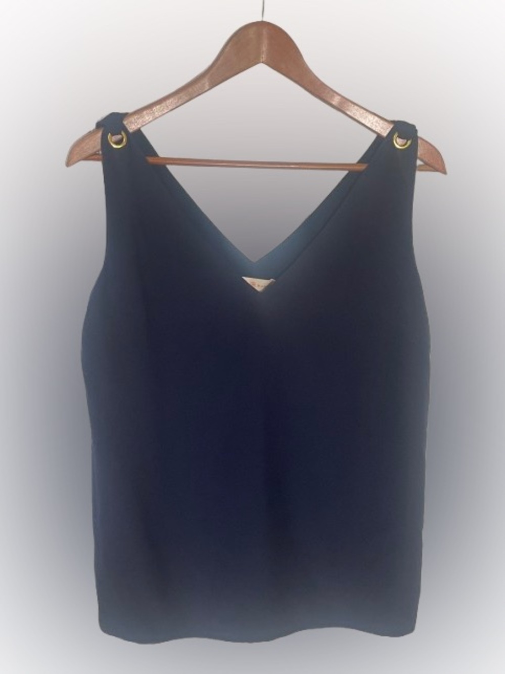 Tory Burch Blouse Top Silk 2 NWT New Lined Navy Sleeveless Designer Retail $298
